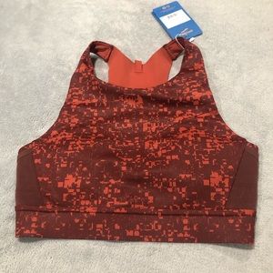 Brooks Drive 3 Pocket Run Bra 30DD GLITCH PRINT COPPER NWT